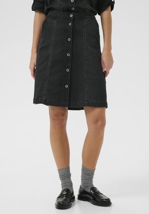 Cream UNIFORMA - Gonna a campana - black washed denim