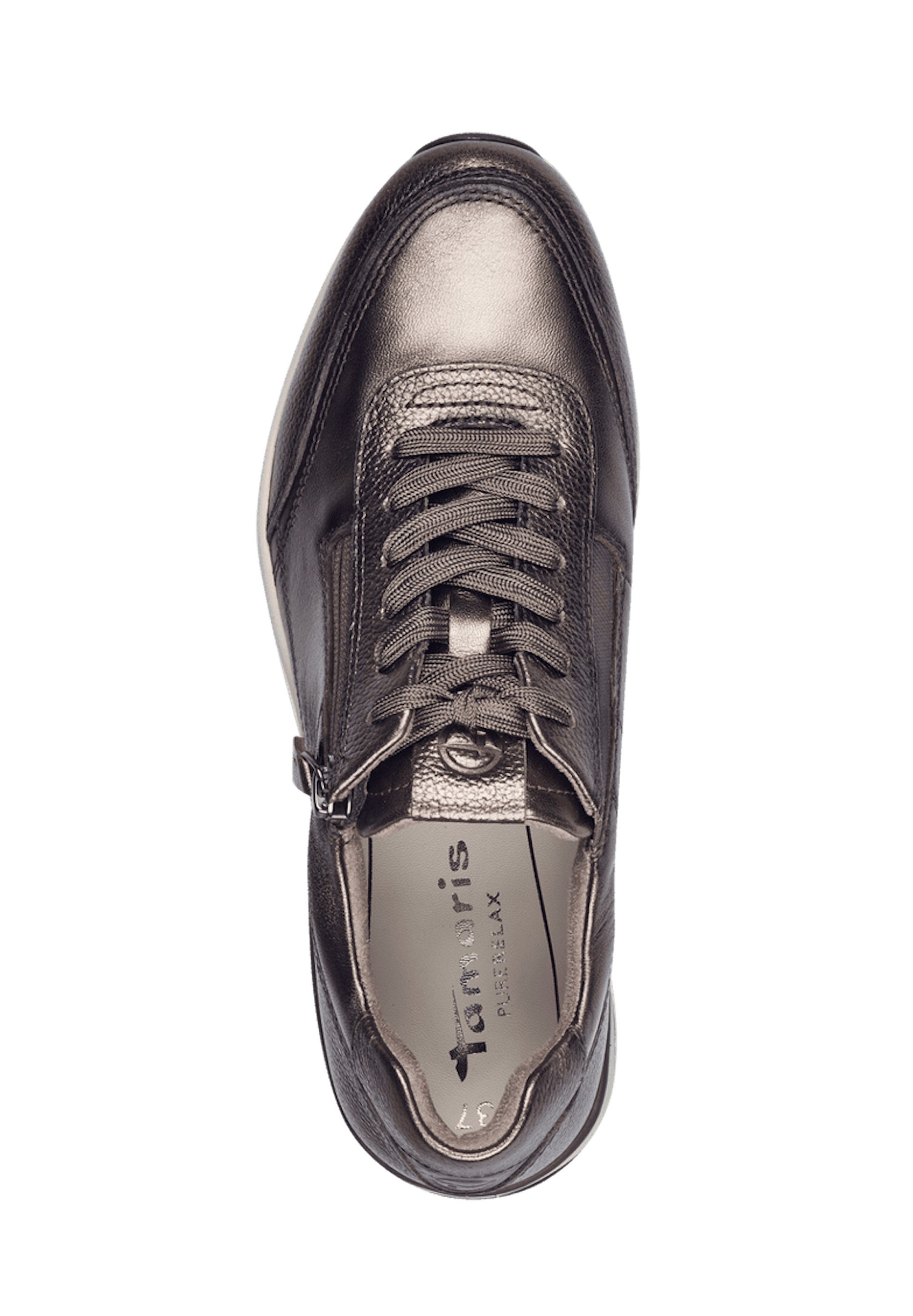 CAPRICE Comfort Damen Sneaker Mit Reißverschluss – Flache Low-Top-Schuhe In Braun, Größe 38