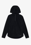 OVERSIZED FLEECE WITH ZIP AND HOOD AND THUMB HOLES - Majica s kapuljačom - black
