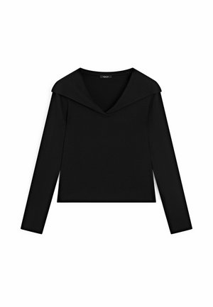 Massimo Dutti COLLAR DETAIL - Pullover - black