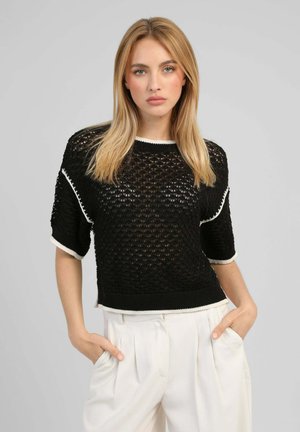 AN'GE, PULL VALMIE NOIR - T-shirt imprimé - noir