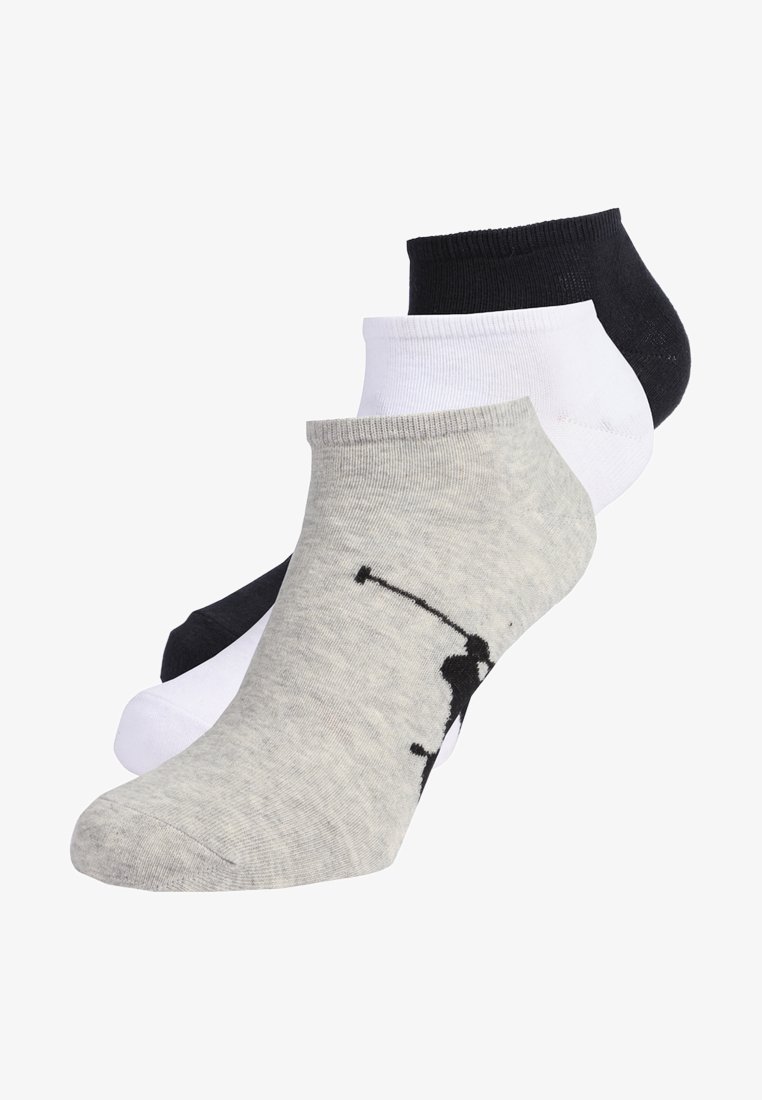 Kolm paari pahklu sokke: must, valge ja hall, millel on graafiline trükk inimesest, kes tõstab raskusi. Pehme kangas ja soonikkoes ääred.