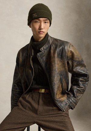 Polo Ralph Lauren JACKET - Veste en cuir - brown/black amber