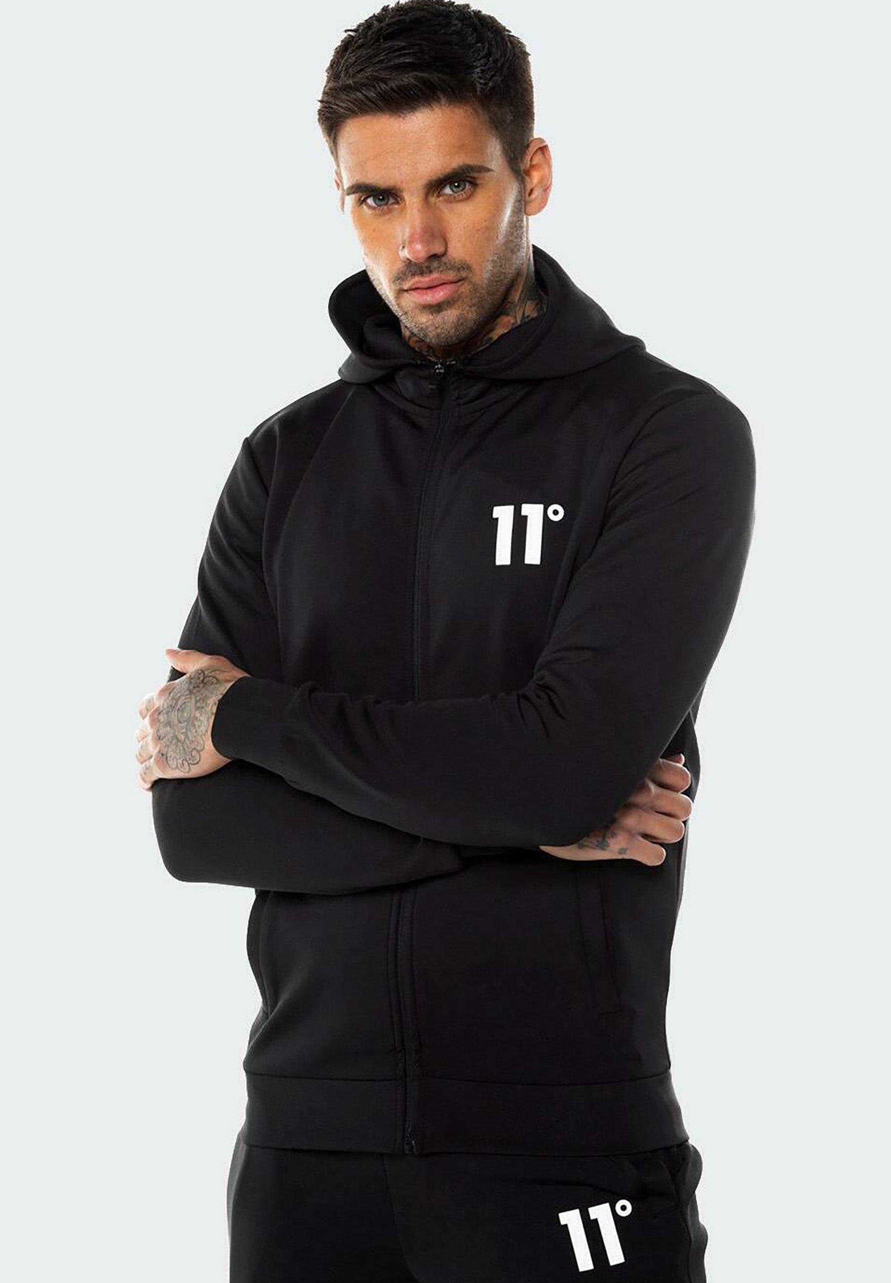 11 DEGREES Sudadera con cremallera - black/negro - Zalando.es