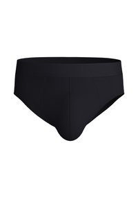 Zwarte herenkorte broeken van zacht, rekbaar materiaal. Heeft een brede tailleband met merklogo en een contoured ontwerp voor ondersteuning.