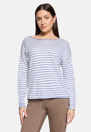 MIT U-BOOT-AUSSCHNITT PULLOVER - Pullover - patch cream blue