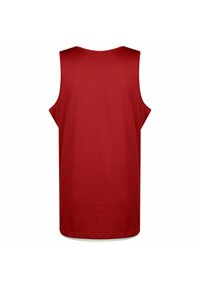 Ärmelloses rotes Tanktop aus leichtem Stoff, mit Rundhalsausschnitt und glatter Textur, mit geradem Schnitt am Saum.