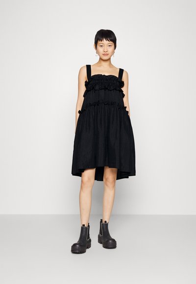 Brogger CASSIE MIDI DRESS - Cocktailkleid/festliches Kleid - fluro yellow stripe