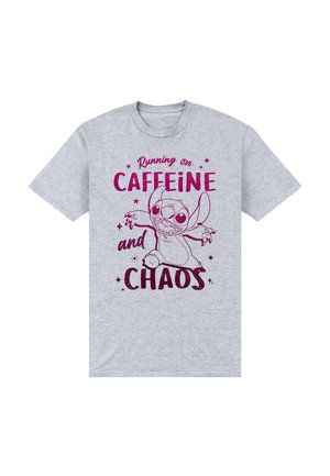 LILO & STITCH CAFFEINE AND CHAOS - T-shirt con stampa - light heather