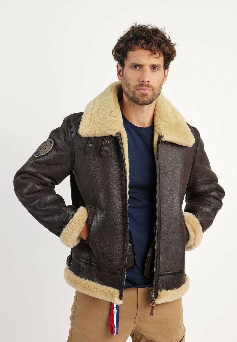 Redskins Veste en cuir - brown