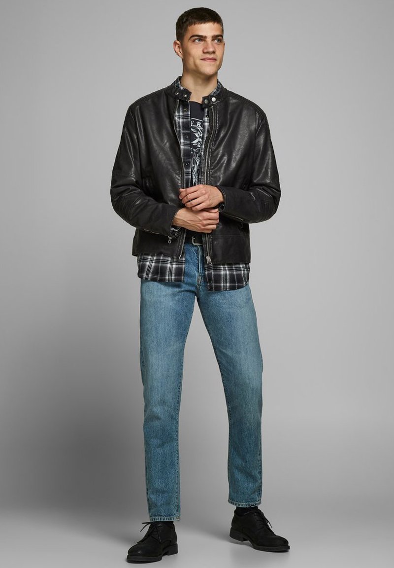 Jack \u0026 Jones Leather jacket - black 