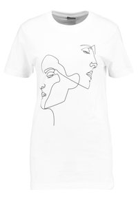 LADIES ONE LINE TEE - Marškinėliai su spaudiniu - white