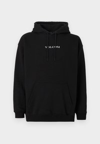 Sweat à capuche noir en mélange de coton, doté d'une poche kangourou à l'avant et du logo "Volcom" blanc brodé sur la poitrine.
