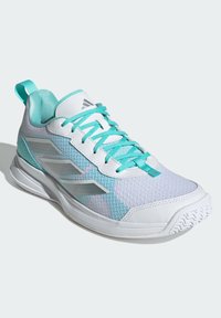 adidas Performance AVAFLASH  - Clay court tennis shoes - cloud white   silver metallic   flash aqua
