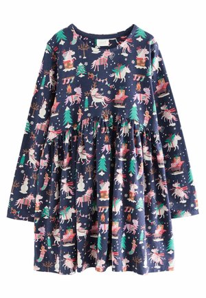 Next, REGULAR FIT - LONG SLEEVE - Vestito di maglina - navy unicorn christmas
