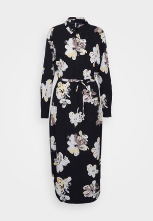 JDY JDYSORO MIDI SHIRT DRESS - Φόρεμα πουκάμισο - black/whitecap gray