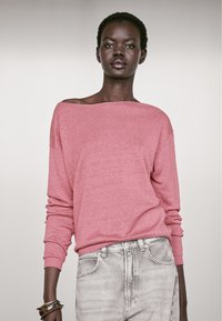 BOAT NECK - Pullover - mottled pink