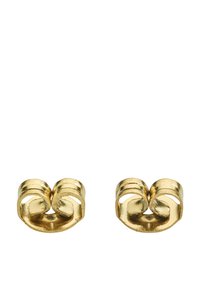 Orecchini a cuff in metallo dorato a forma circolare con design ondulato, caratterizzati da superfici texturizzate e aree aperte per un ulteriore dettaglio.