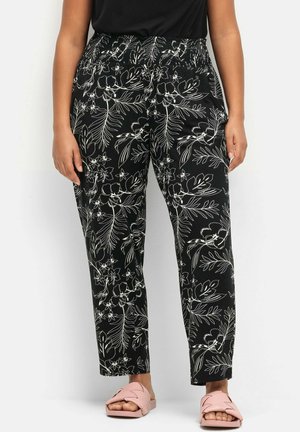 Sheego Tracksuit bottoms - schwarz gemustert