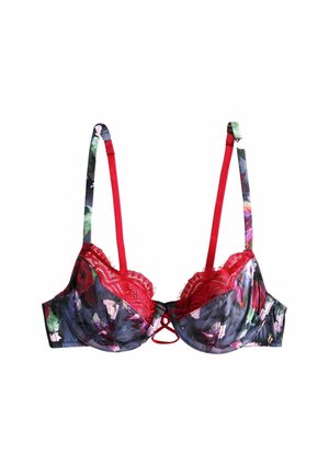 B by Ted Baker NON PAD BALCONY FIT - PRINT FULL CUP - Modrček s kostjo - charcoal grey floral