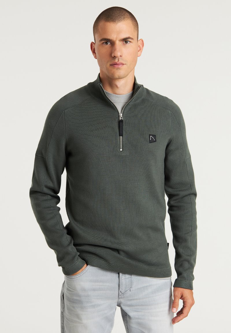CHASIN' OSCAR HALF ZIP - Strickpullover - dark grey