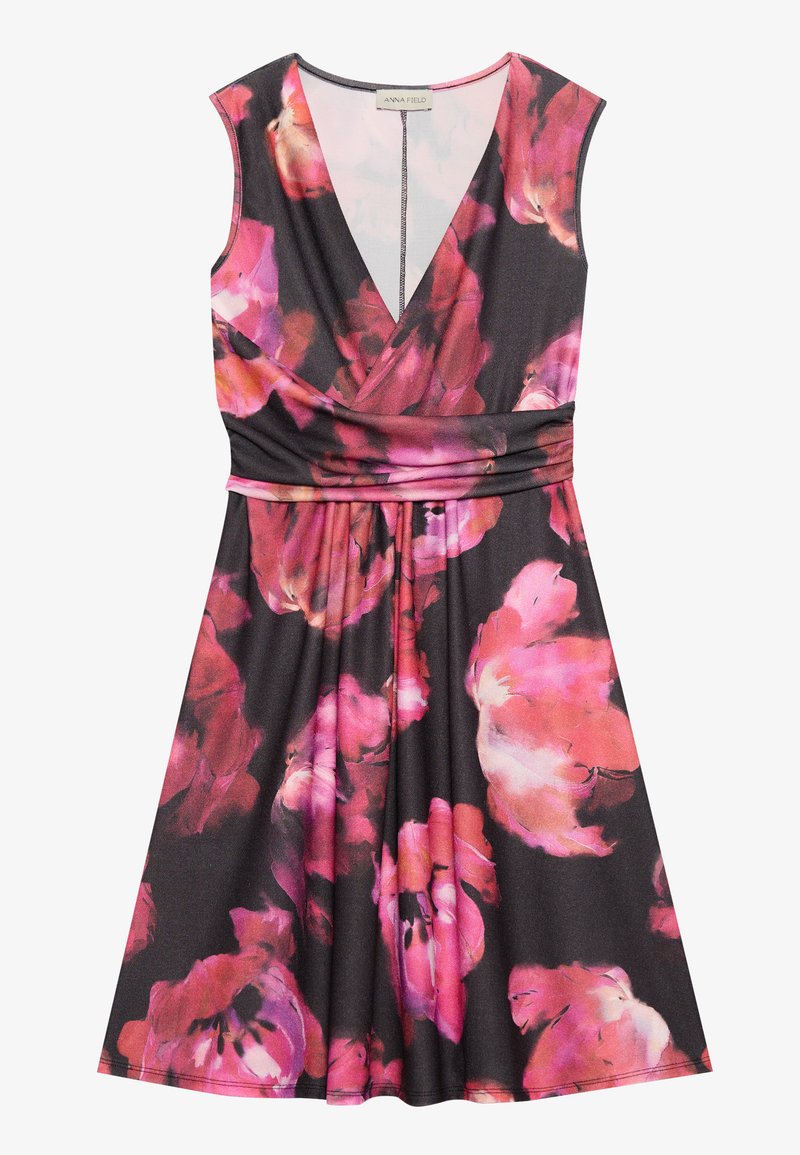 Anna Field Trikotaažkleit - black based / pink red floral/must - Zalando.ee