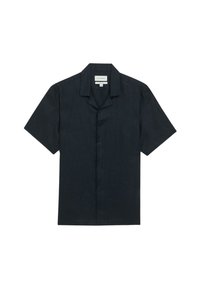 HERRINGBONE CUBAN COLLAR - Camisa - navy