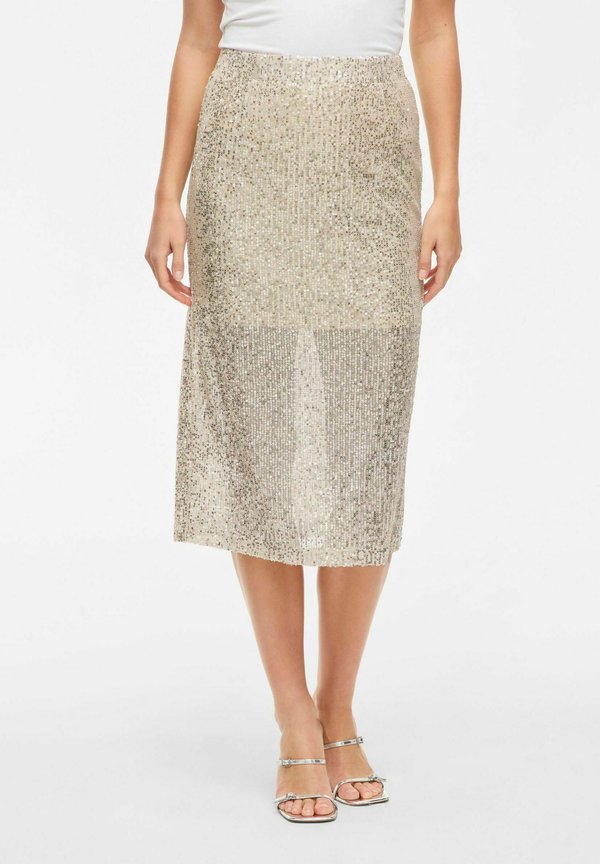 MIDI HIRID PAILLETTEN - Bleistiftrock - birch