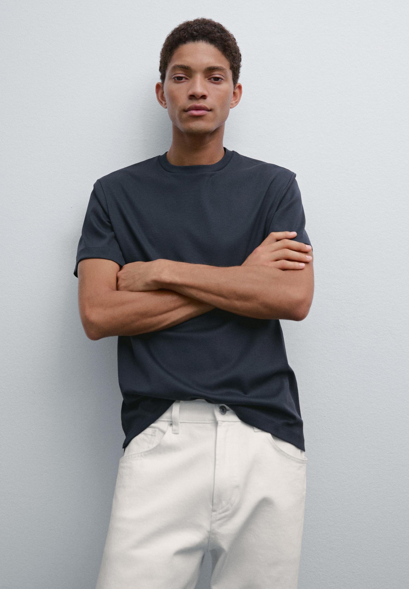 Massimo Dutti WIDE FIT SHORT SLEEVE WITH CREW NECK - Basic T Massimo Dutti WIDE FIT SHORT SLEEVE WITH CREW NECK - Basic T