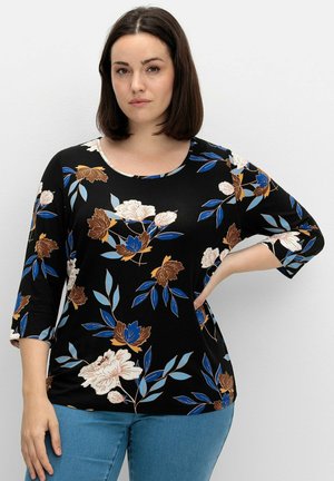 Sheego, 3/4-ARM - Long sleeved top - blau gemustert