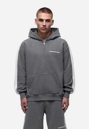 RELAXED PANNEL GREY ZIPUP HOODIE - Sweatjacke - grey