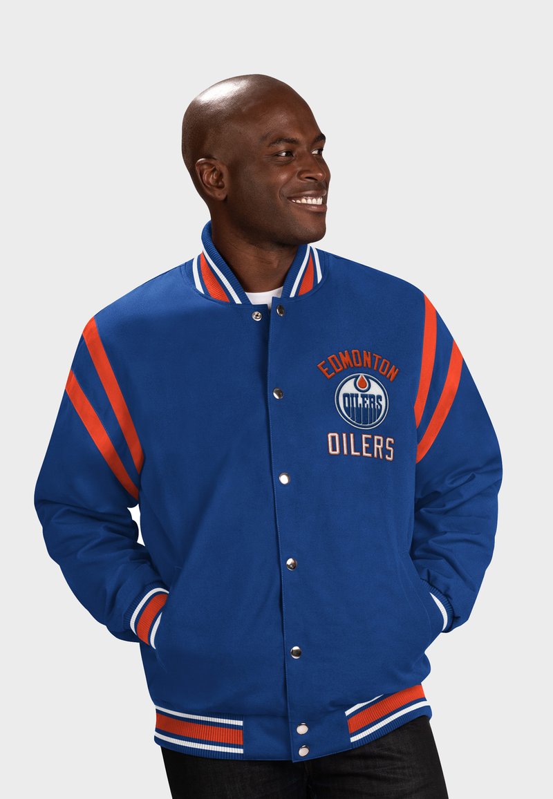 GIIISports TAILBACK VARSITY NHL EDMONTON OILERS Bomber Jacket blue orange/blue Zalando.de