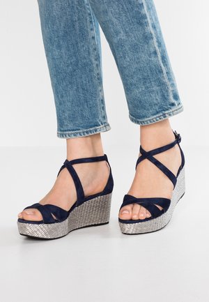 Platform sandals - dark blue