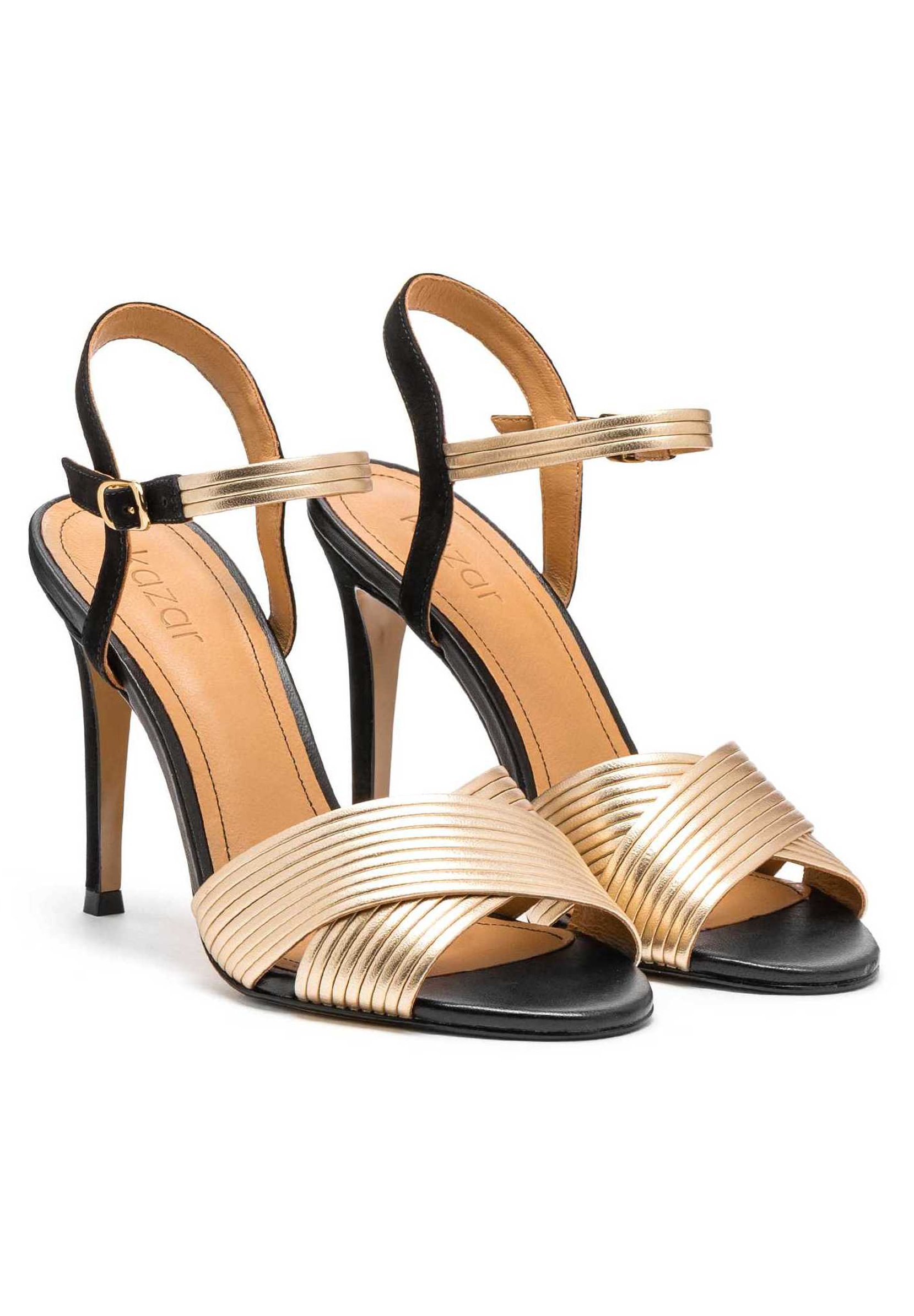 Kazar LILIAN - Sandalen met hoge hak - Black/goudkleurig - Zalando.nl