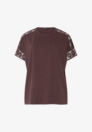 Yours Clothing, WOMEN'S T-SHIRTS - T-shirts print - chocolate