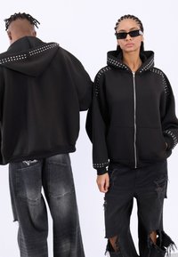 YOURTURN - UNISEX - Mikina so zipsom - black Miniatúrny obrázok 1