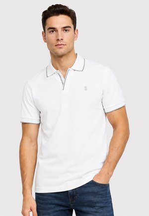 Blend, KURZARM POLOSHIRT EINFARBIG V-AUSSCHNITT POLOKRAGEN  - Poloshirt - weiß