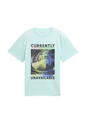 Print T-shirt - bleached aqua