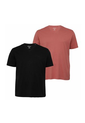 IM DOPPELPACK BIG SIZE - T-Shirt basic - schwarz terrarot