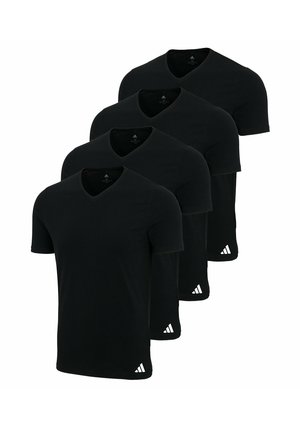 4ER PACK - V-NECK SHIRT ACTIVE 4P - T-Shirt basic - schwarz