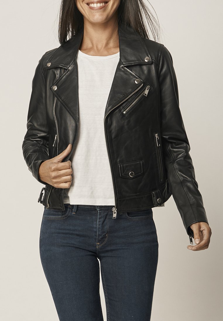 Le Temps Des Cerises LAHORA Veste en cuir black/noir