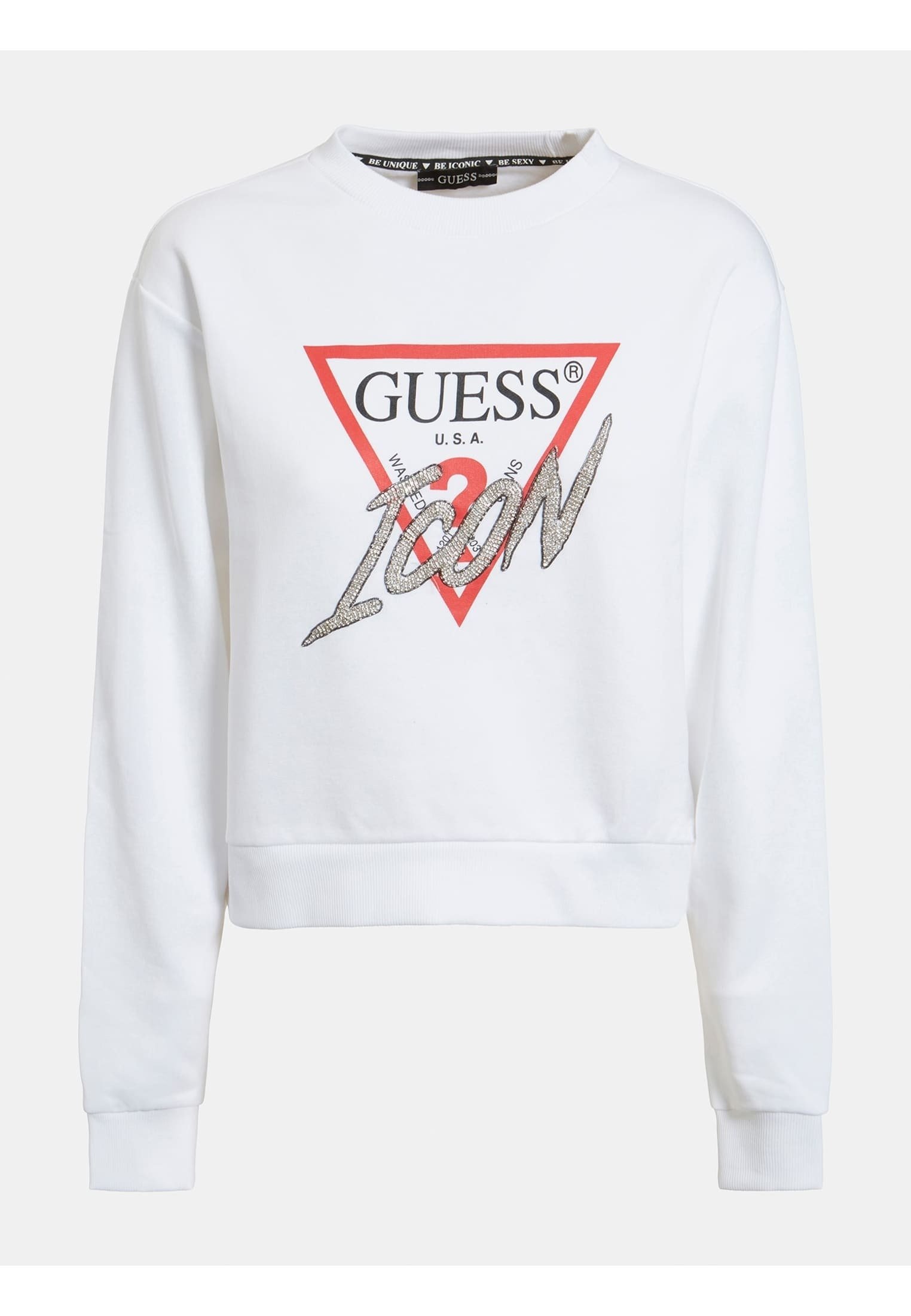 white guess sweatshirt