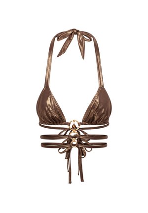 Moda Minx, DOUBLE WAIST STRAP TRIANGLE - Bikini-Top - brown shimmer