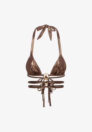 Moda Minx, DOUBLE WAIST STRAP TRIANGLE - Bikini top - brown shimmer