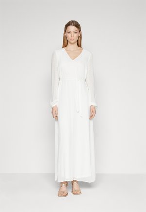 VILA VIMALIANA V-NECK ANCLE DRESS - Gallakjole - cloud dancer