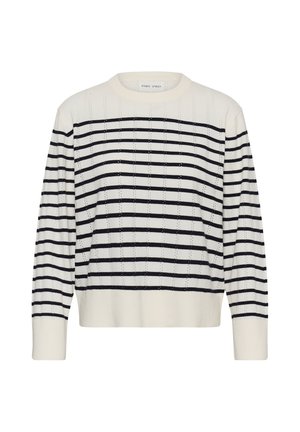 Part Two, DZEJLAPW - Strickpullover - whisper white block stripe