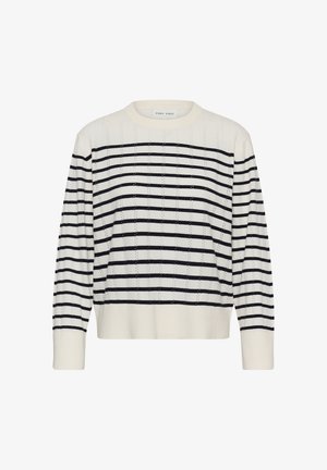 Part Two, DZEJLAPW - Pullover - whisper white block stripe