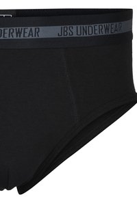 Schwarze Baumwollunterhose mit einem elastischen Bund, auf dem "JBS UNDERWEAR" in Grau gedruckt ist. Glatte Textur und klassisches Design, geeignet für den täglichen Gebrauch.