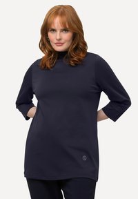 Ulla Popken CLASSIC STEHKRAGEN 3/4-ARM - Långärmad tröja - dark blue