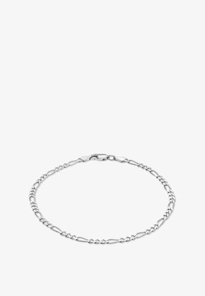 Silberne Gliederkette mit verdrehten Links und einem sicheren Verschluss, ausgestattet mit einer glatten, polierten Oberfläche und einheitlichen, ineinandergreifenden Designs.